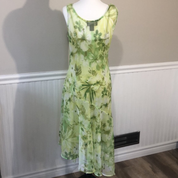 Y2K / 90’s green floral cowl neck formal dress - Picture 5 of 5